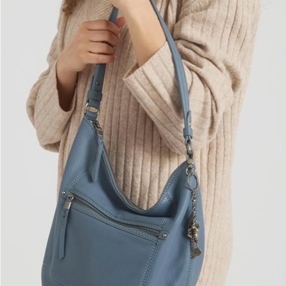 The Sak Dark Blue Leather Sequioa Hobo Bag